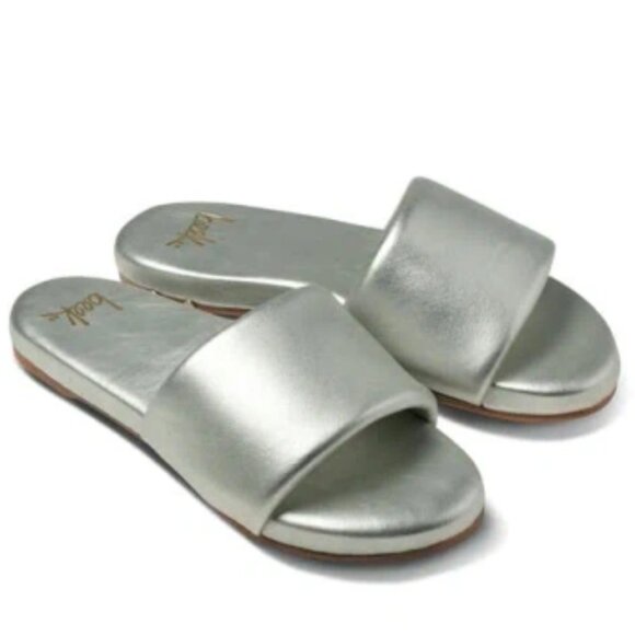 Beek Baza Metallic Silver Slides 8 - Picture 1 of 7